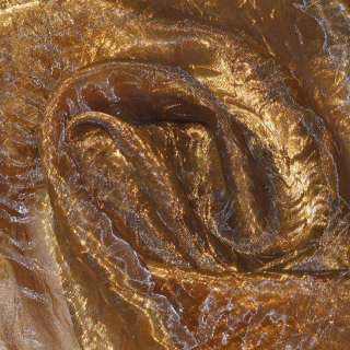 Органза жатая тюль хамелеон коричневая с оранжевым отливом, ш.280 оптом