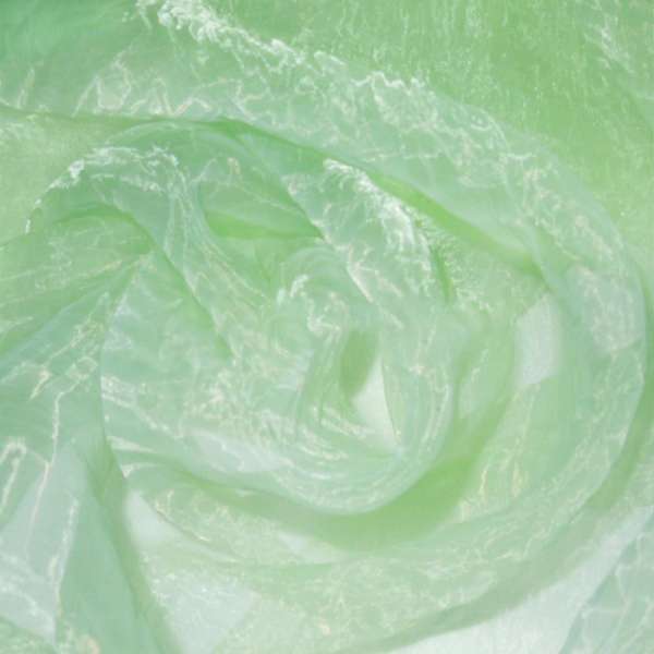 Органза жатая тюль зеленая с белым отливом, ш.280 оптом