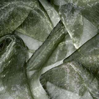 Органза жата тюль хамелеон болотно-сіра з золотистим відливом, ш.275 оптом