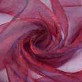 Органза жатая тюль хамелеон бордовая с синим отливом, ш.275 оптом