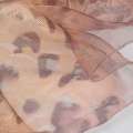 Органза жаккардовая тюль леопард и цветы, бежево-розовая, ш.280 оптом