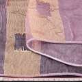 Органза жатая тюль в полоску с квадратами бежевую, розовая, ш.280 оптом