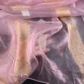 Органза жата тюль в смужку з квадратами бежеву, рожева, ш.280 оптом