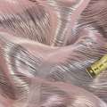 Органза тюль подвійна з провис, смужки широкі рожева, ш.270 оптом