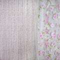Органза тюль принт цветок розово-сиреневый, белая, ш.275 оптом