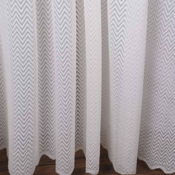 Тюль сетка жаккард зигзаг кремовый, ш.300 оптом