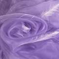 Органза тюль с вышивкой перья, фиолетовая, ш.280 оптом