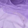 Органза тюль с вышивкой перья, фиолетовая, ш.280 оптом