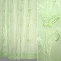 Органза тюль с вышивкой, вырезанными бабочками, салатовая, ш.275 оптом