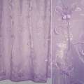 Органза тюль с вышивкой, вырезанными бабочками, фиолетовая, ш.275 оптом