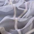 Сетка тюль вышивка бежевая, вышитая кайма, молочная, ш.300 оптом