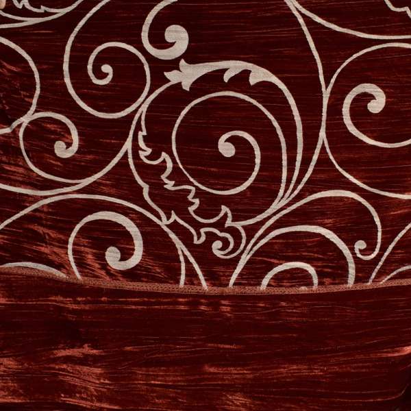 Велюр жатый для штор флок испанский дворик красный, ш.270 оптом