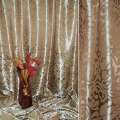 Атлас жакард 2-х-стор. для штор тюльпани великі модерн коричневий світлий, ш.280 оптом