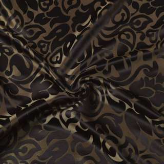 Атлас жакард 2-х-стор. для штор тюльпани великі модерн коричневий темний, ш.280 оптом