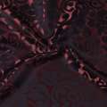 Атлас жакард 2-х-стор. для штор тюльпани великі модерн бордово-чорний, ш.280 оптом