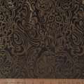 Жаккард двухсторонний завитки густые модерн коричневый темный, ш.280 оптом