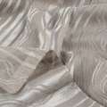 Атлас жакард 2-х-стор. для штор смужка хвиля з листям сірий світлий, ш.280 оптом