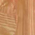 Жаккард двухсторонний полоска волна с листьями оранжево-золотистый, ш.280 оптом