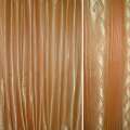 Атлас жакард 2-х-стор. для штор смужка хвиля з листям оранжево-золотистий, ш.280 оптом