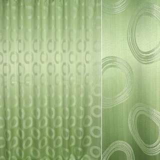 Жаккард для штор петлевидные круги зеленый светлый, ш.280 оптом