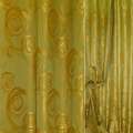 Жакард для штор завиток круглий золотистий на зеленому тлі, ш.150 оптом