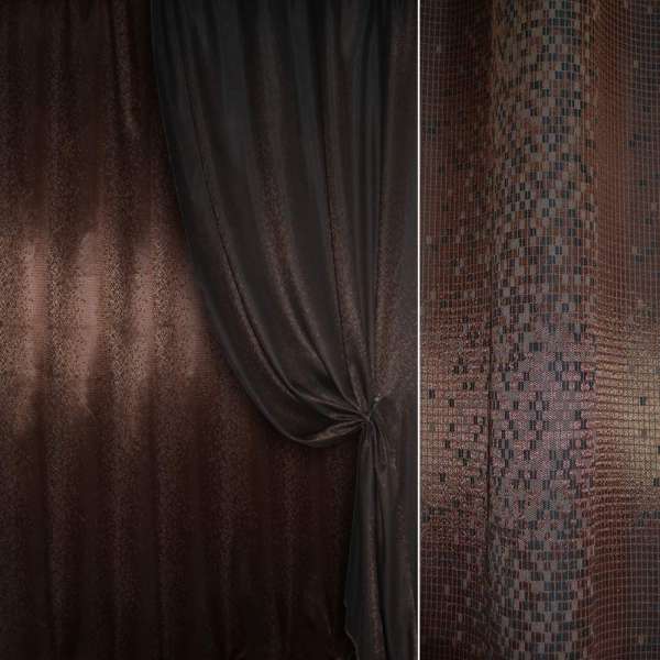 Жакард для штор мозаїка коричнево-рудий, ш.280 оптом