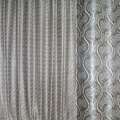 Жакард для штор вензелі молочні на сірому тлі, ш.280 оптом
