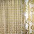 Фукра з метаниткою для штор орнамент бутон золотистий на бежевому тлі, ш.280 оптом