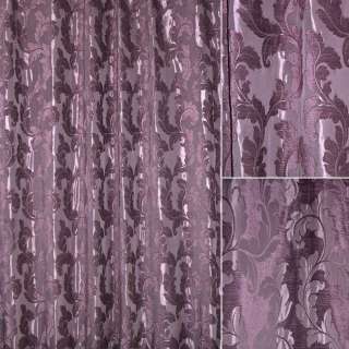 Шенілл фукра для штор листя аканту фіолетовий темний, ш.280 оптом