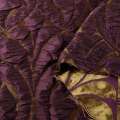 Фукра орнамент тонкий крупный латунный на фиолетовом темном фоне, ш.130 оптом