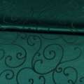 Жаккард скатертный завитки зеленый темный, ш.320 оптом