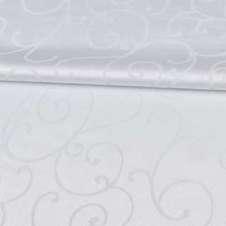 Жаккард скатертный завитки белый, ш.320 оптом