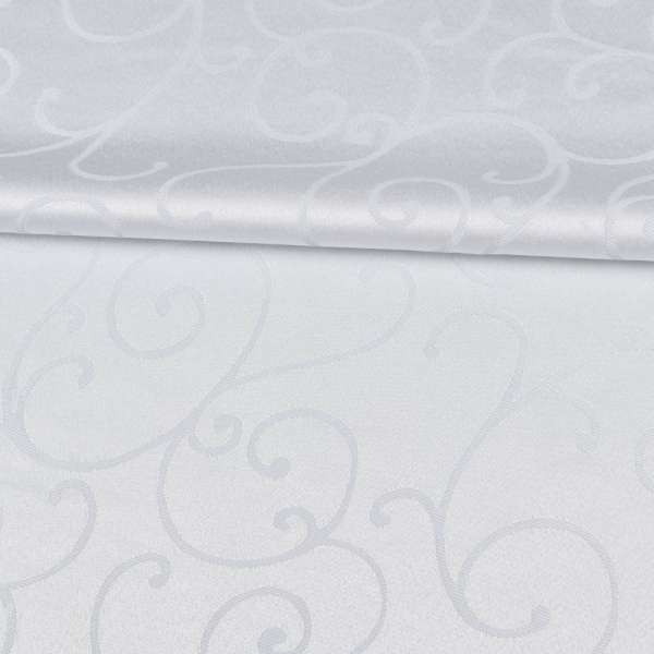 Жаккард скатертный завитки белый, ш.320 оптом