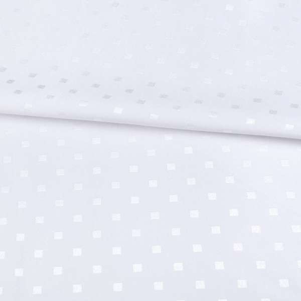 Жаккард скатертный квадратики белый, ш.320 оптом