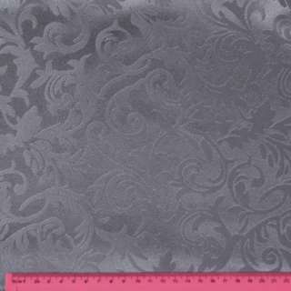 Жакард скатерковий листя и завитки сірий, ш.320 оптом