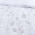 Вуаль тюль шифон вышивка веточка серая односторонний купон, (СТ 1700) белая с утяжелителем, ш.300 оптом