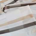 Вуаль тюль жаккард полосы атласные шоколадно-коричневые, молочная, ш.150 оптом