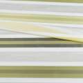 Вуаль тюль жаккард полоски атласные оливковые, белая без утяжелителя, ш.148 оптом