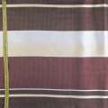 Органза жаккардовая тюль полосы бордовые, коричневые, бежевые, ш.140 оптом