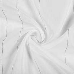 Вуаль тюль шифон полоски шенилловые тонкие серые, белая с утяжелителем, ш.150