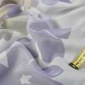 Вуаль деворе тюль FUGGERHAUS цветы сиренево-серые, белая с утяжелителем, ш.300 оптом
