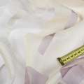 Органза деворе тюль полосы молочные, серые и баклажановые, белая, ш.290 оптом