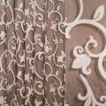 Органза деворе тюль вензель веточка, коричневая, ш.285 оптом
