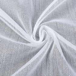 Лен гардинный полоски ниточные плотные блестящие, белый с утяжелителем, ш.300