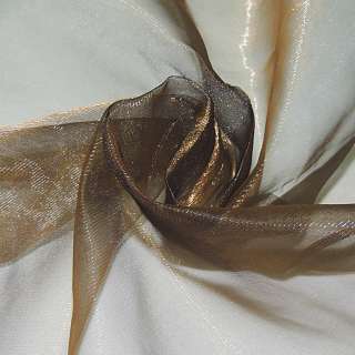Органза тюль з переливом метаниткою коричнево-золотиста, ш.320 оптом