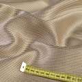 Микросетка тюль полоски ниточные шелковые бежевая, коричневая, на молочном фоне, ш.150 оптом