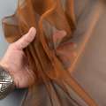 Микросетка тюль металлик коричнево-золотистая с утяжелителем, ш.300 оптом