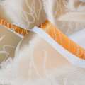Атлас жаккард для штор полосы с росчерками молочные, персиковые, оранжевые, ш.140 оптом