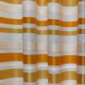 Атлас жаккард для штор полосы оранжевые, серые, золотые, белые, ш.145 оптом