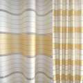 Шелк жаккард для штор полосы белые, желтые, ш.135 оптом